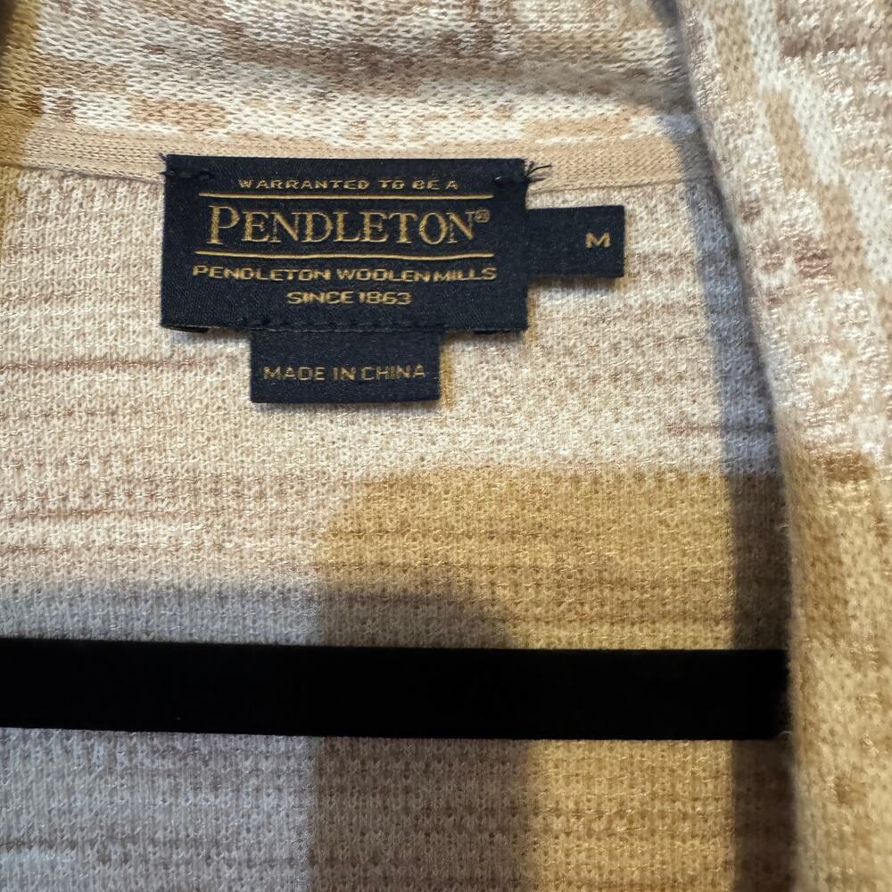 Pendleton Cream And Tan Button Front Blazer Cardi… - image 4